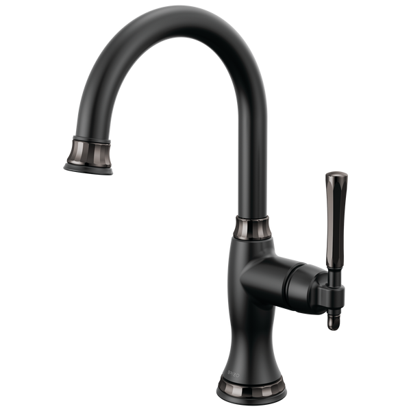 Brizo The Tulham Kitchen Collection by Brizo: Bar Faucet - Matte Black / Rectangle w/ Brizo Logo - B
