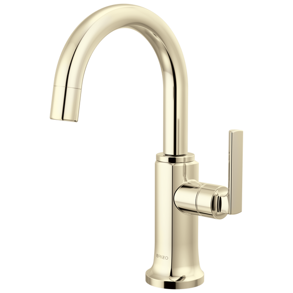 Brizo Kintsu: Beverage Faucet with Arc Spout - / Rectangle w/ Brizo Logo - BL5 / Cold Sp