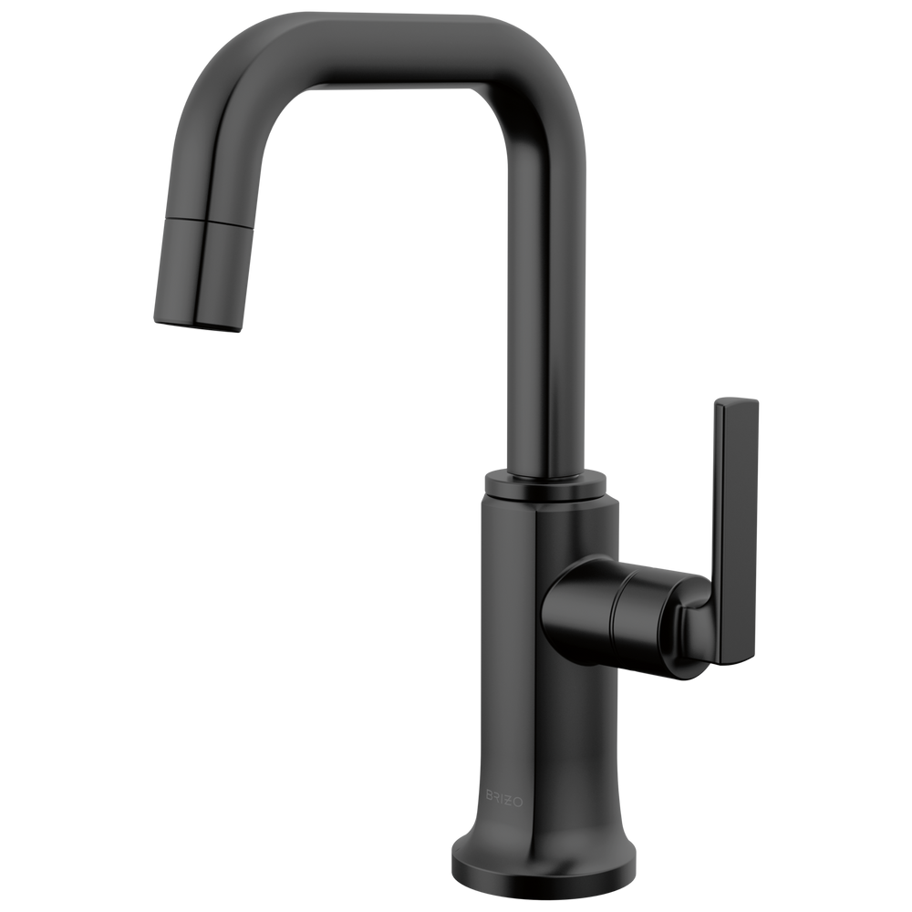 Brizo Kintsu: Beverage Faucet with Square Spout - / Rectangle w/ Brizo Logo - BL5 / Cold