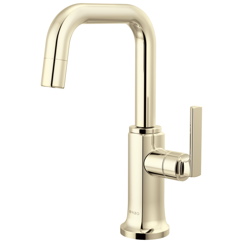 Brizo Kintsu: Beverage Faucet with Square Spout - / Rectangle w/ Brizo Logo - BL5 / Cold
