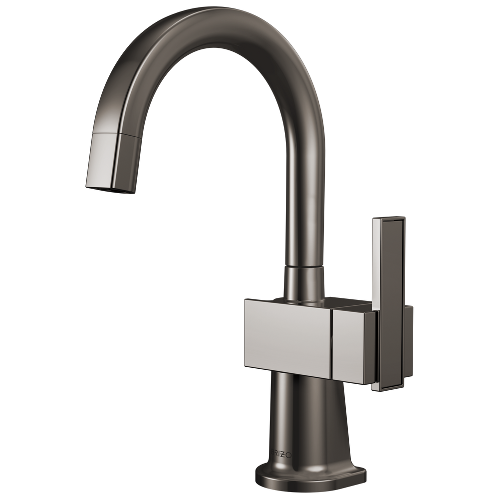 Brizo Frank Lloyd Wright: Beverage Faucet with Arc Spout - Brilliance Black Onyx / Rectangle w/ Briz
