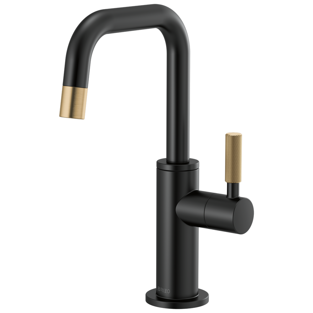 Brizo Litze: Beverage Faucet with Square Spout and Knurled Handle - / Rectan