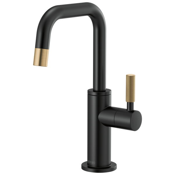 Brizo Litze: Beverage Faucet with Square Spout and Knurled Handle - / Rectan