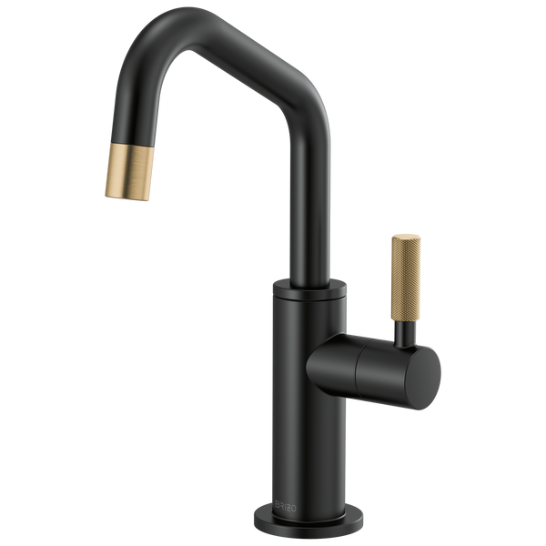 Brizo Litze: Beverage Faucet with Angled Spout and Knurled Handle - / Rectan