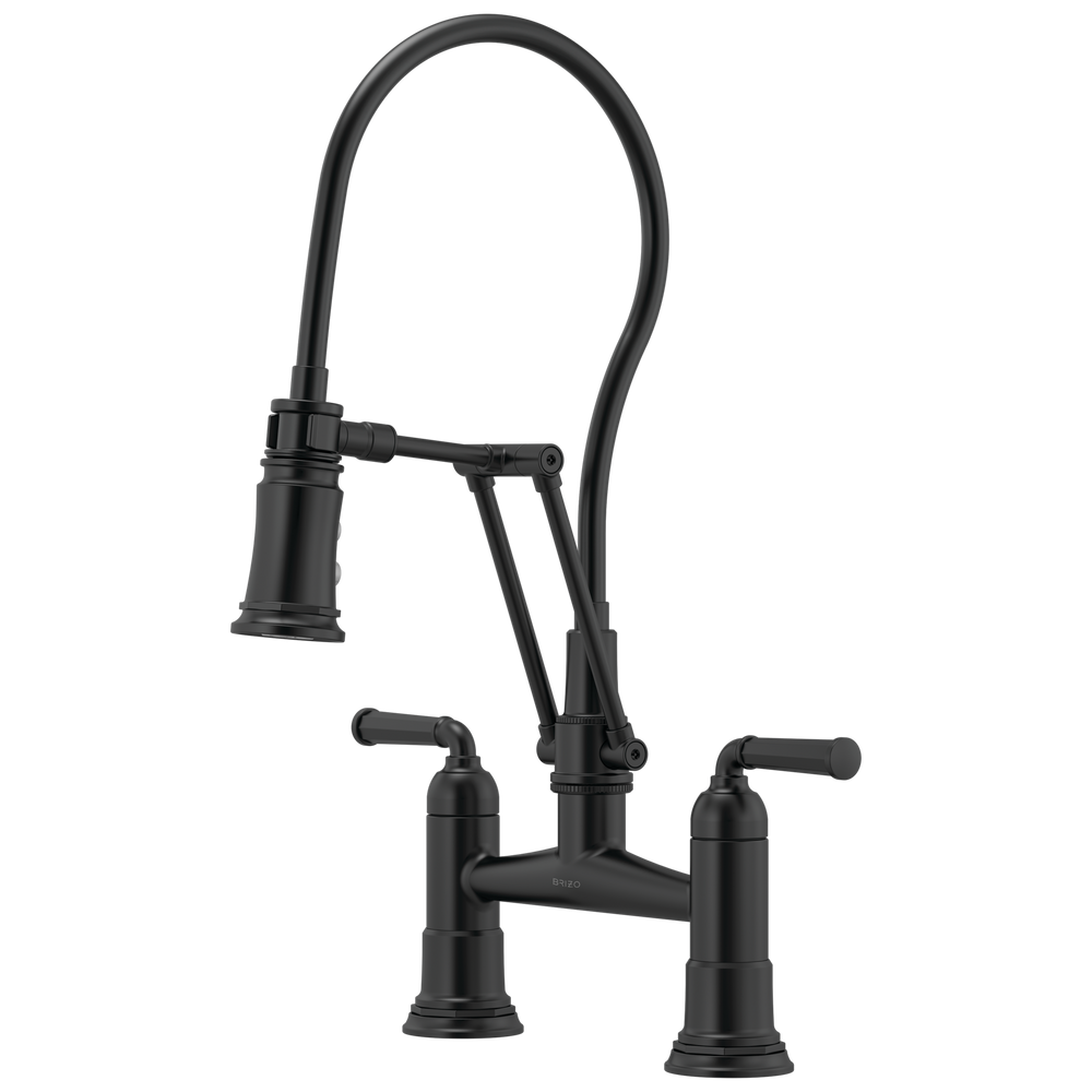 Brizo Rook: Articulating Bridge Faucet - / Rectangle w/ Brizo Logo - BL11 / Standard