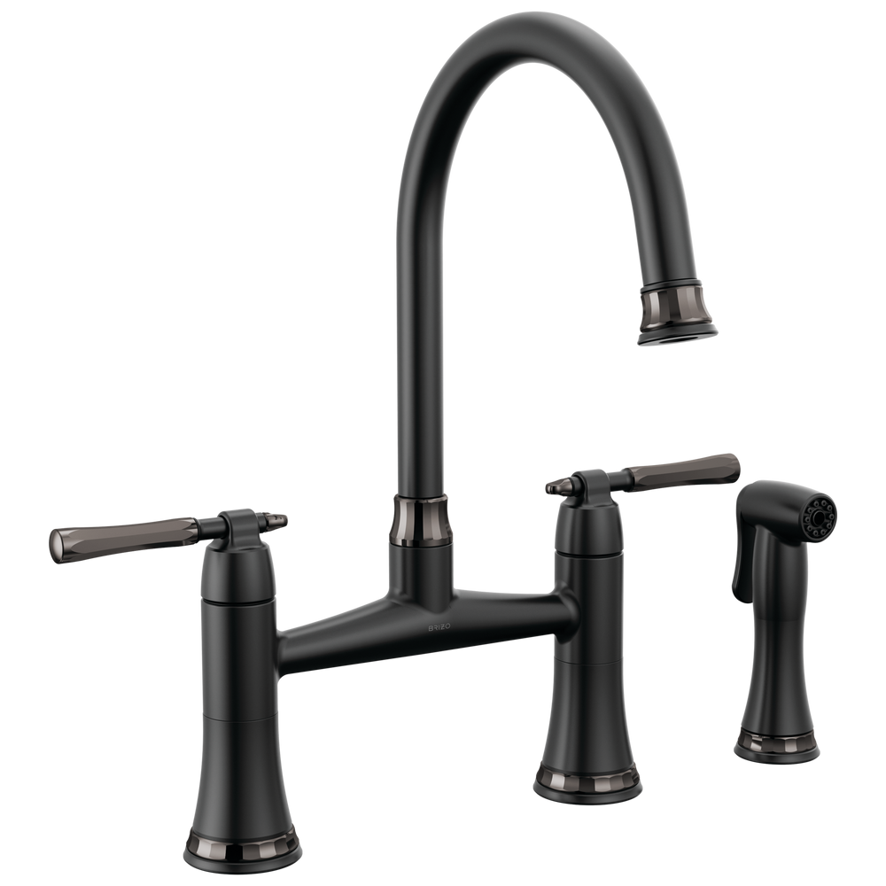 Brizo Tulham Bridge Kitchen Faucet with Side Sprayer