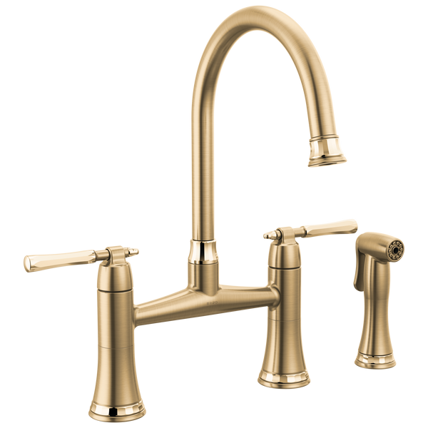 Brizo Tulham Bridge Kitchen Faucet with Side Sprayer