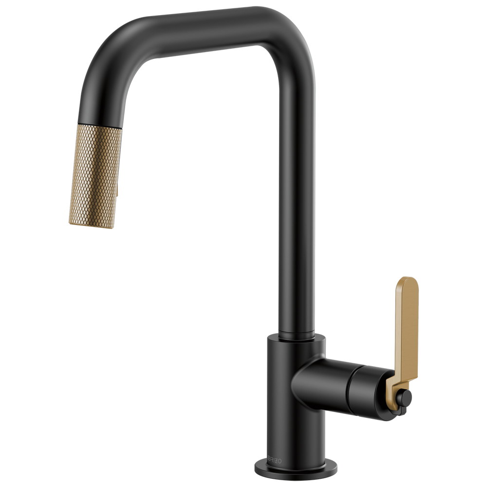 Brizo Litze: Pull-Down Faucet with Square Spout and Industrial Handle - / Re