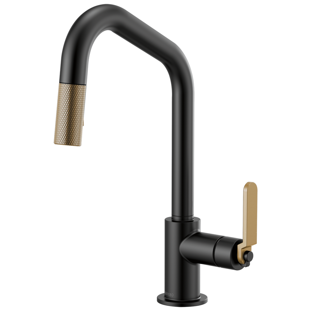 Brizo Litze: Pull-Down Faucet with Angled Spout and Industrial Handle - / Re