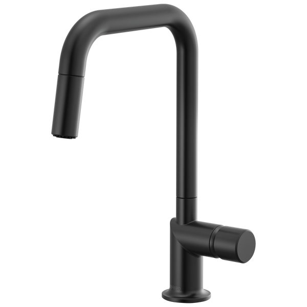 Brizo Odin: Pull-Down Faucet with Square Spout - Less Handle - / HKK175-BL / BL55 / Less