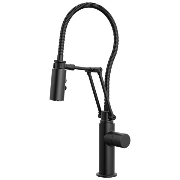 Brizo Odin: Articulating Kitchen Faucet with Finished Hose - Less Handle - / HKK175-BL /