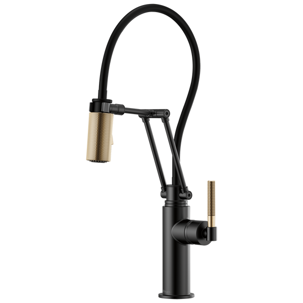 Brizo Litze: Articulating Faucet with Knurled Handle - / Rectangle w/ Brizo