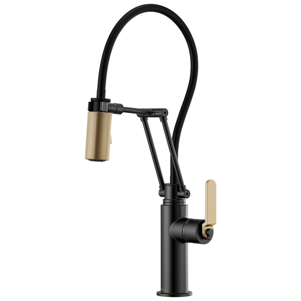 Brizo Litze: Articulating Faucet with Industrial Handle - / Rectangle w/ Bri