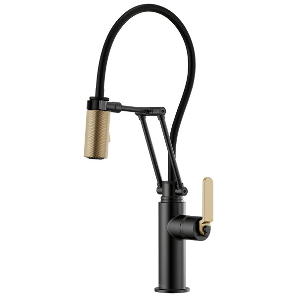 Brizo Litze: Articulating Faucet with Industrial Handle - / Rectangle w/ Bri