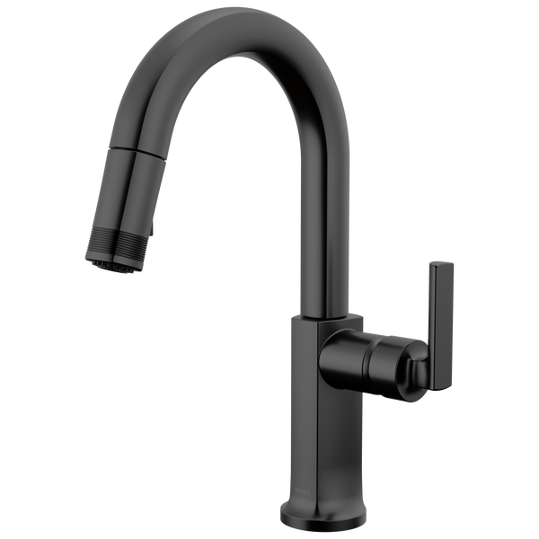 Brizo Kintsu: Pull-Down Prep Faucet with Arc Spout - Less Handle - / HLK006-BL / BL55 /