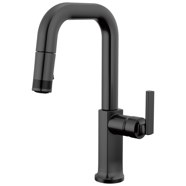 Brizo Kintsu: Pull-Down Prep Faucet with Square Spout - Less Handle - / HLK006-BL / BL55