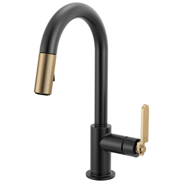 Brizo Litze: Pull-Down Prep Faucet with Arc Spout - Industrial Handle - / Re