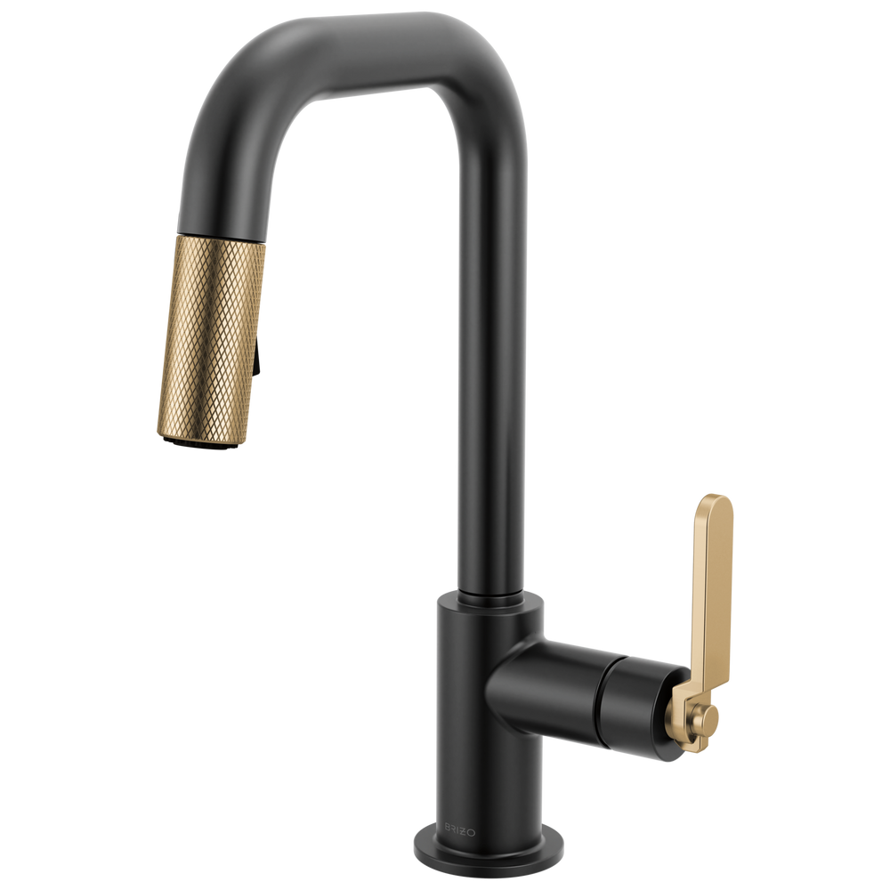 Brizo Litze: Pull-Down Prep Faucet with Square Spout - Industrial Handle - /