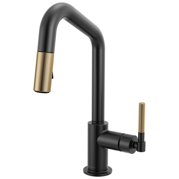 Brizo Litze: Pull-Down Prep Faucet with Angle Spout - Knurled Handle - / Rec