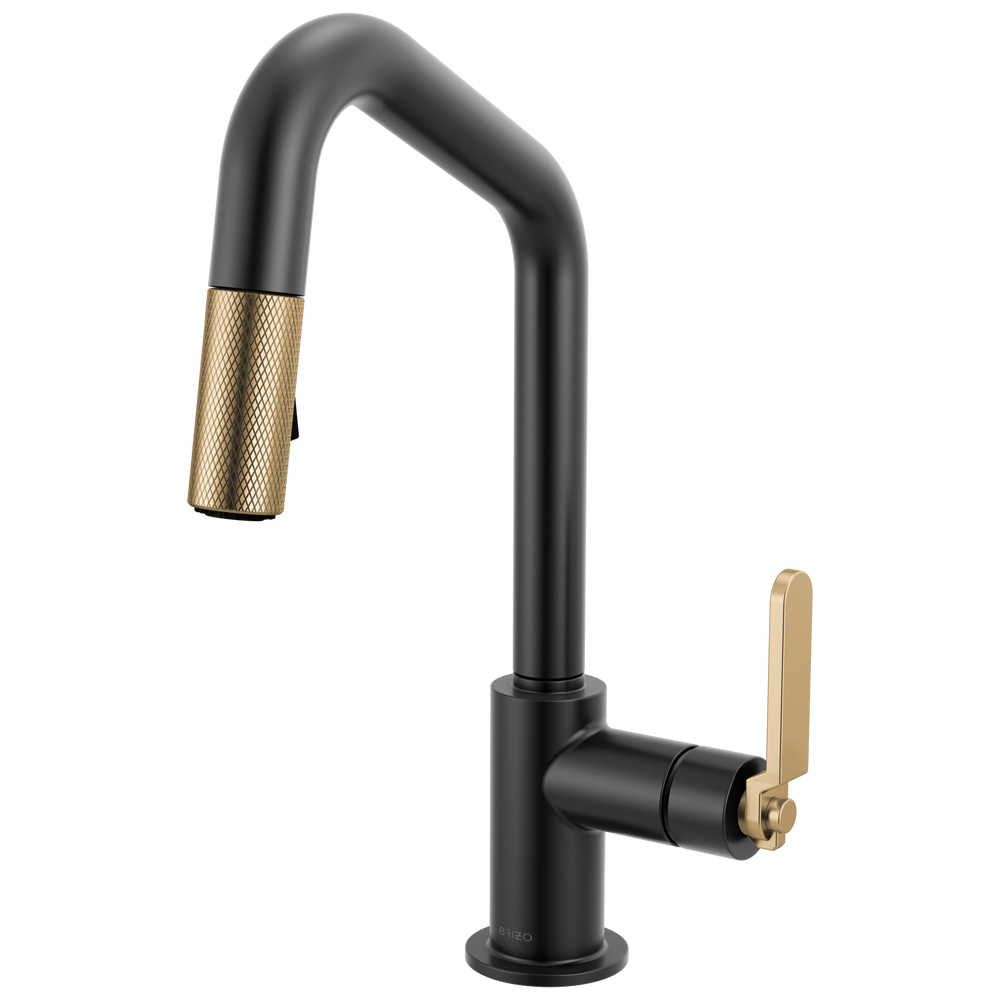 Brizo Litze: Pull-Down Prep Faucet with Angle Spout - Industrial Handle - /