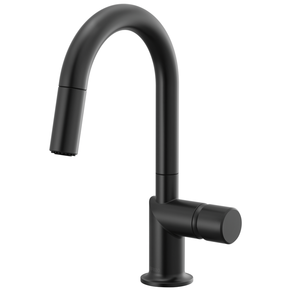 Brizo Odin: Pull-Down Prep Faucet with Arc Spout - Less Handle - / HKK175-BL / BL55 / Le