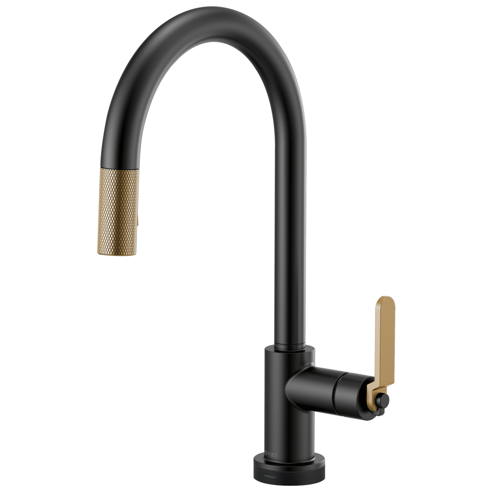 Brizo Litze: SmartTouch Pull-Down Kitchen Faucet with Arc Spout and Industrial Handle - Matte Black