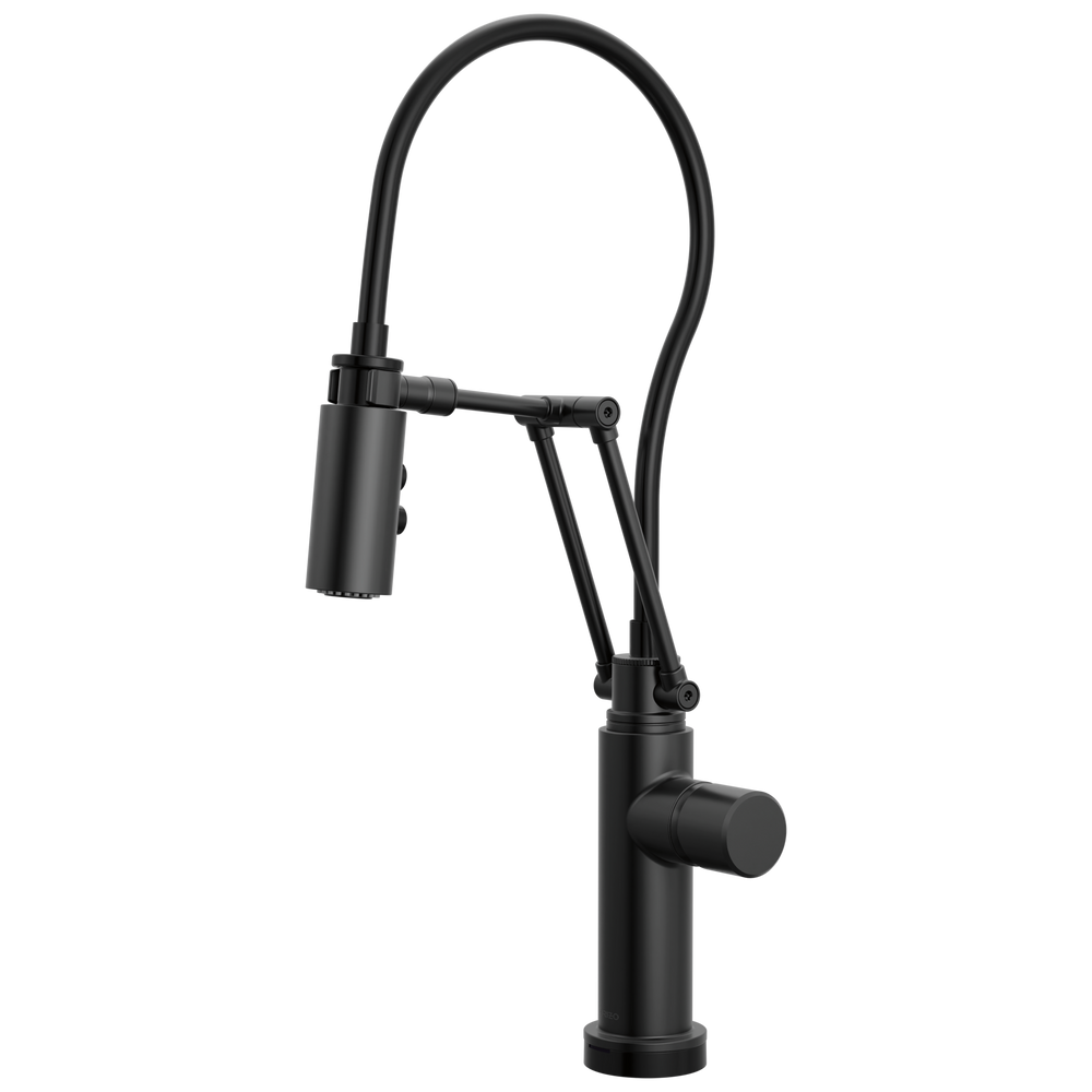 Brizo Odin: SmartTouch Articulating Kitchen Faucet - Less Handle - / HKK175-BL / BL55 /