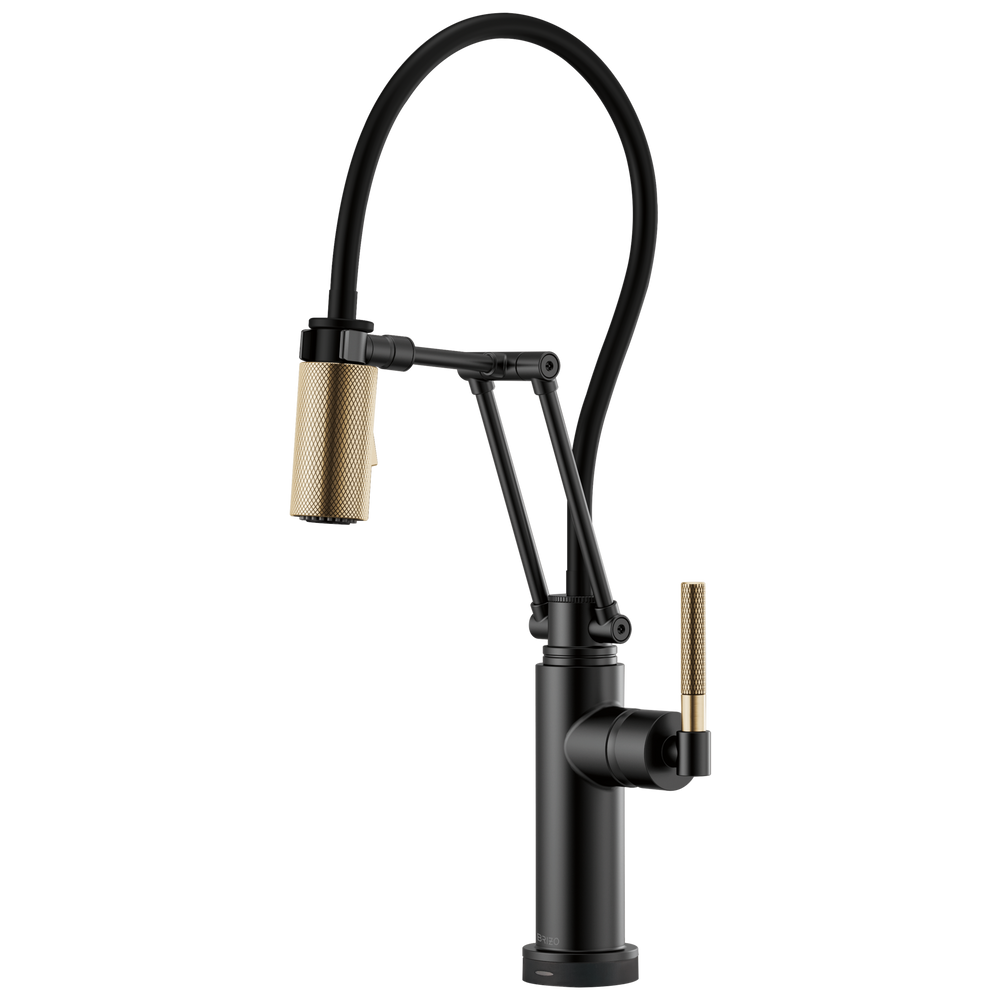 Brizo Litze: SmartTouch Articulating Kitchen Faucet with Knurled Handle - /