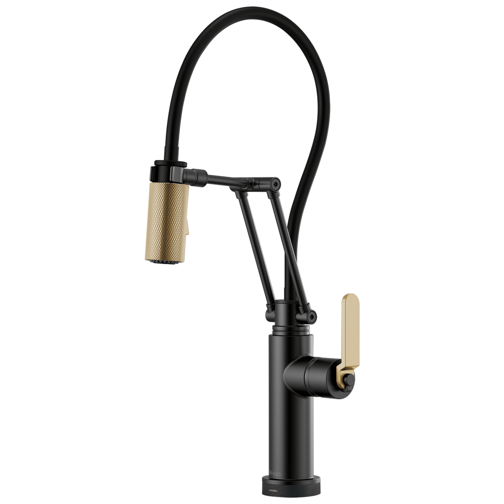 Brizo Litze: SmartTouch Articulating Kitchen Faucet with Industrial Handle -