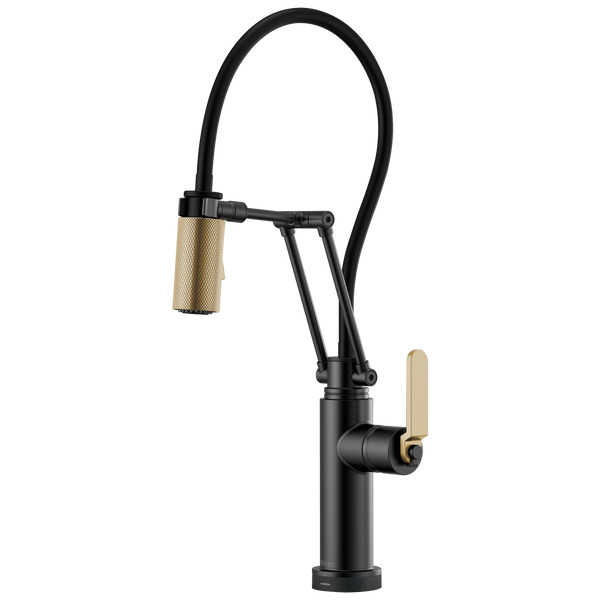 Brizo Litze: SmartTouch Articulating Kitchen Faucet with Industrial Handle -