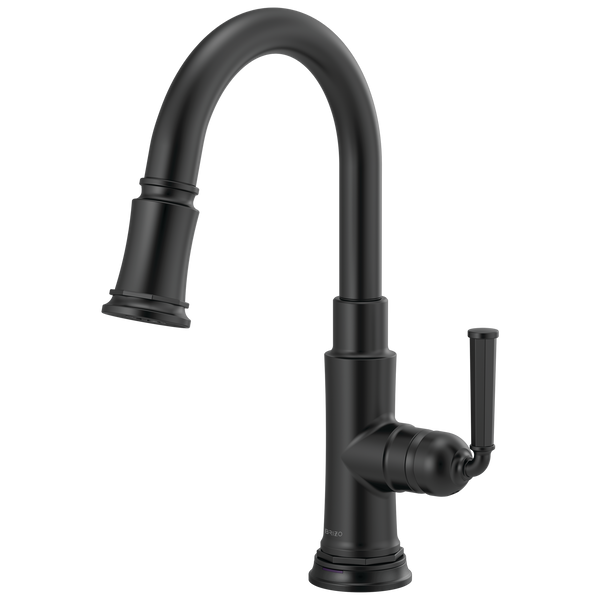 Brizo Rook: SmartTouch Pull-Down Prep Faucet - / Rectangle w/ Brizo Logo - BL5 / Standa