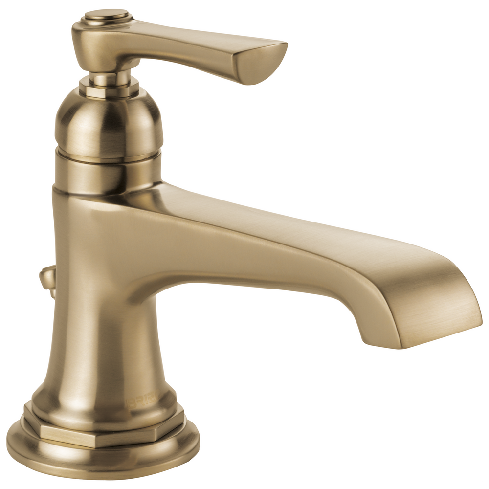 Brizo Rook: Single-Handle Lavatory Faucet 1.5 GPM - / Rectangle w/ Brizo Logo - BL6 / Stan