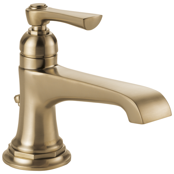 Brizo Rook: Single-Handle Lavatory Faucet 1.5 GPM - / Rectangle w/ Brizo Logo - BL6 / Stan
