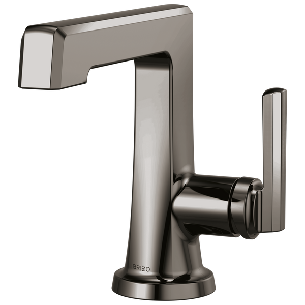Brizo Levoir: Single-Handle Lavatory Faucet - Brilliance Black Onyx / Rectangle w/ Brizo Logo - BL6