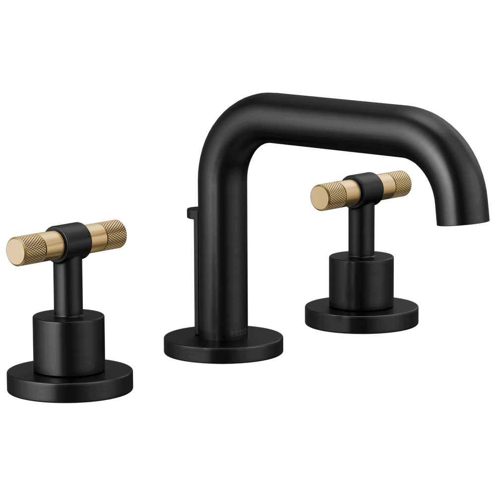 Brizo Litze: Widespread Lavatory Faucet With Low Spout - Less Handles - / HL5333-BLGL-NM