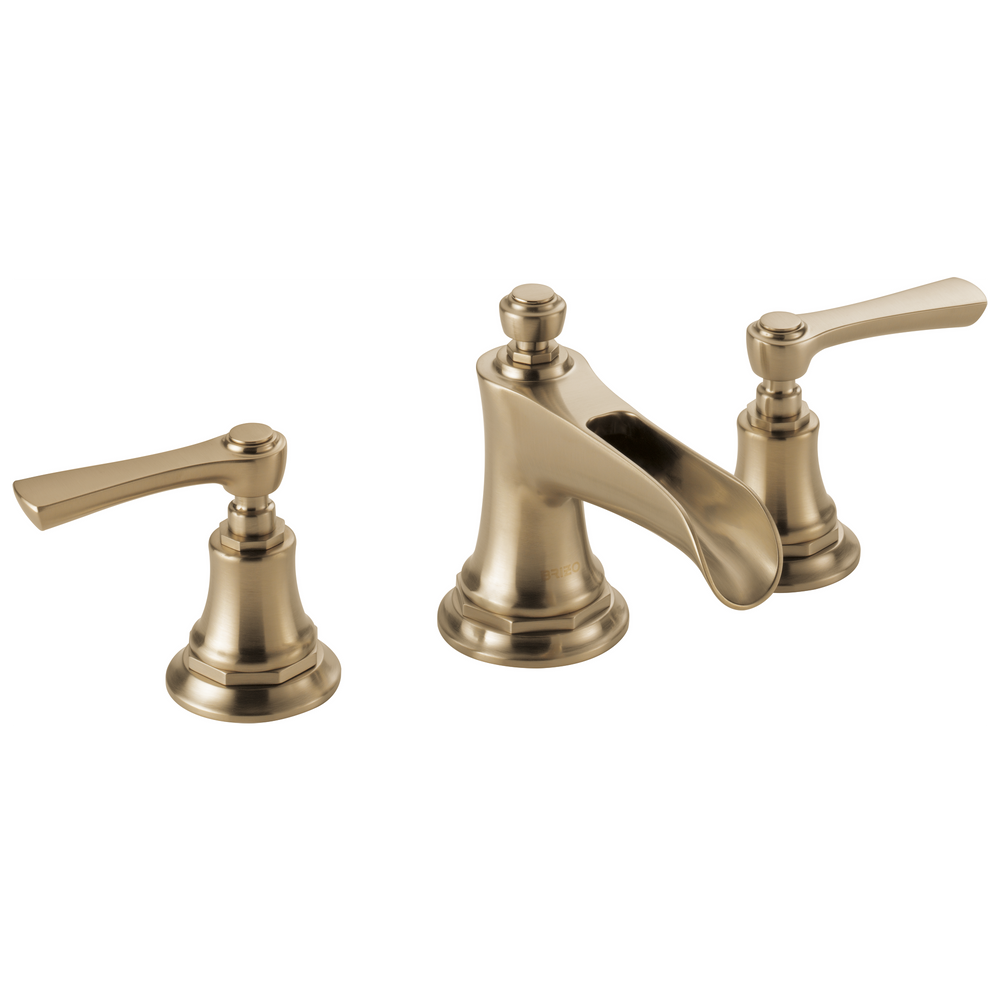 Brizo Rook: Widespread Lavatory Faucet with Channel Spout - Less Handles 1.5 GPM - Brilliance Luxe G