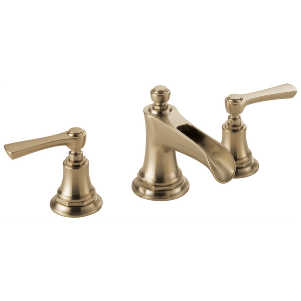 Brizo Rook: Widespread Lavatory Faucet with Channel Spout - Less Handles 1.5 GPM - Brilliance Luxe G