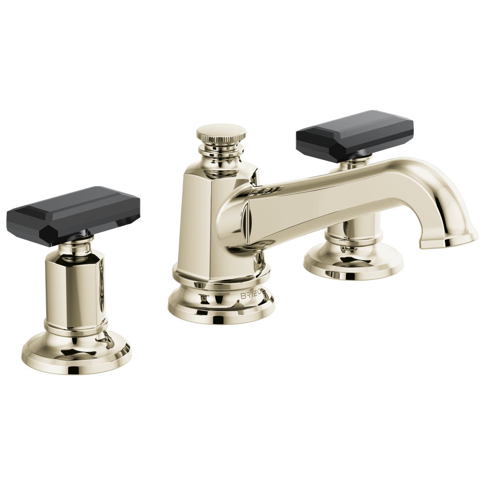 Brizo Invari: Widespread Lavatory Faucet with Angled Spout - Less Handles 1.5 GPM - Brilliance Luxe
