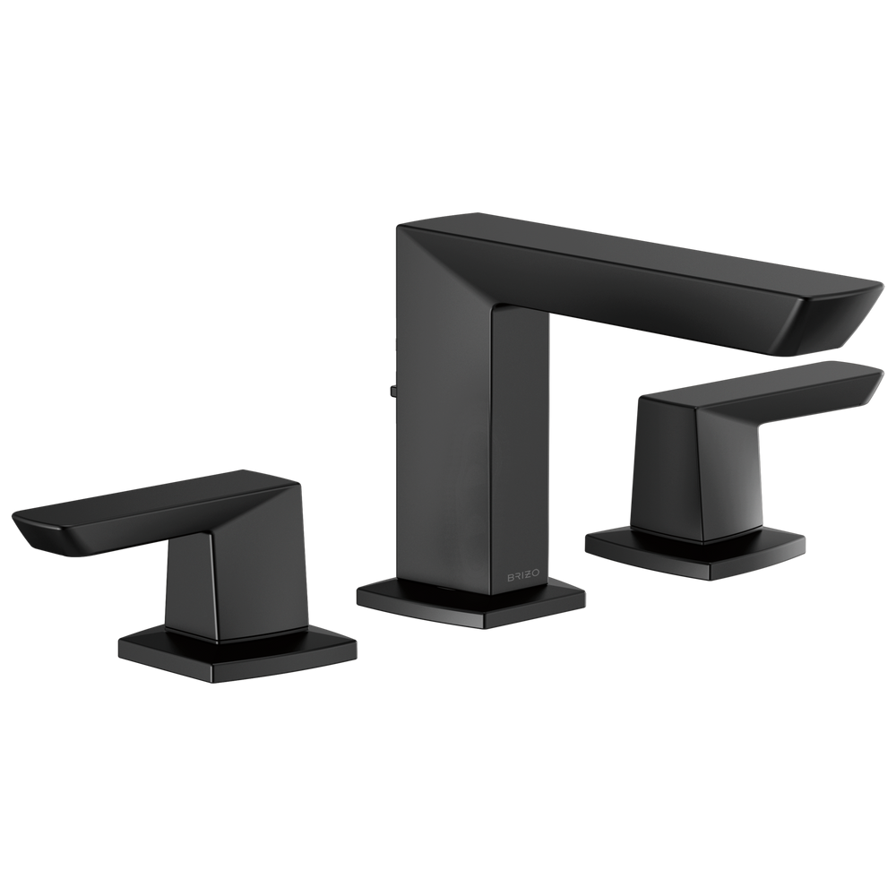 Brizo Vettis: Widespread Lavatory Faucet - / Rectangle w/ Brizo Logo - BL11 / Standard