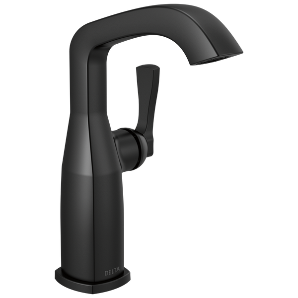 Delta Stryke: Single Handle Mid-Height Bathroom Faucet - / Curve w/o Tab - D6 / Standard