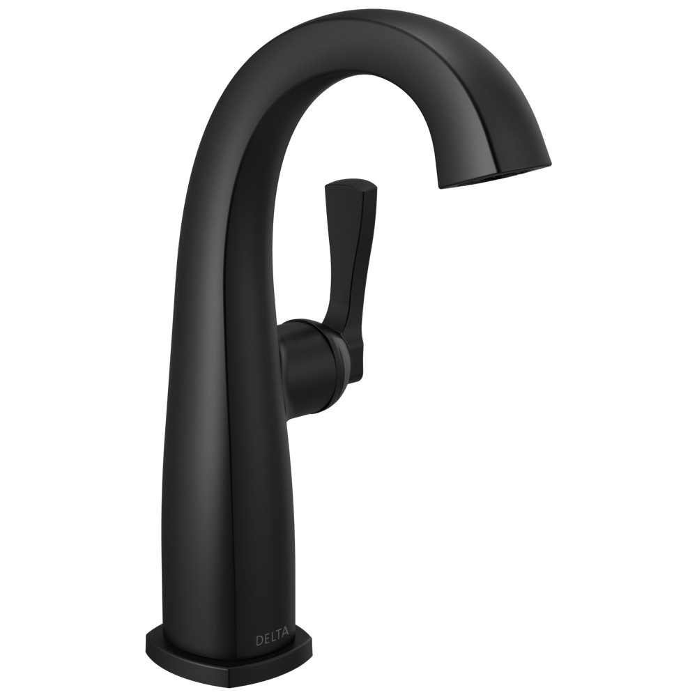 Delta Stryke: Single Handle Mid-Height Bathroom Faucet - / Curve w/o Tab - D6 / Standard