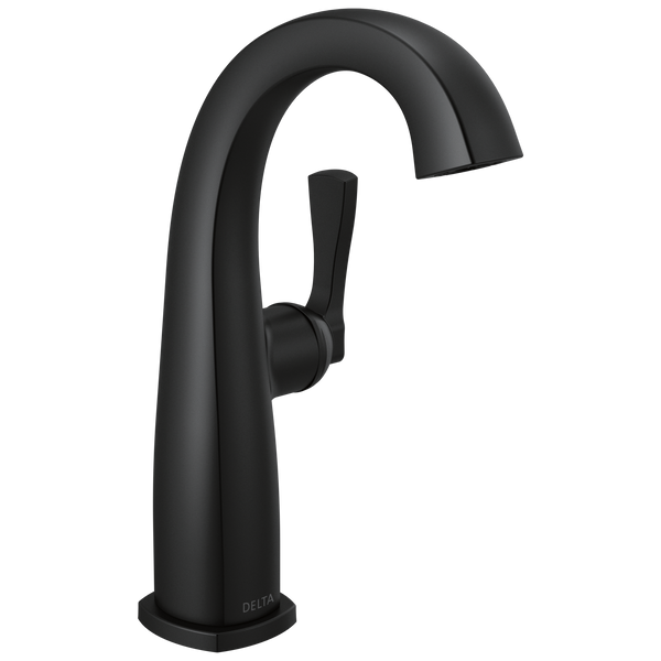Delta Stryke: Single Handle Mid-Height Bathroom Faucet - / Curve w/o Tab - D6 / Standard