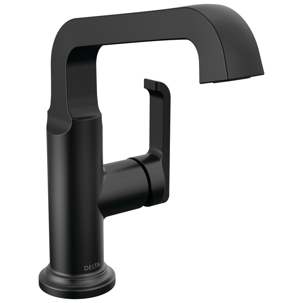 Delta Tetra: Single Handle Mid-Height Vessel Bathroom - / Curve w/o Tab - D6 / Standard