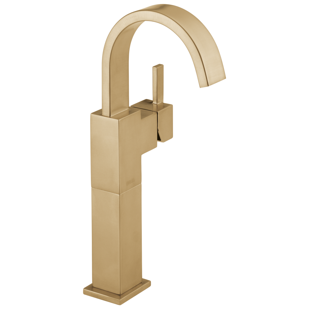 Delta Vero: Single Handle Vessel Bathroom Faucet - / Curve w/o Tab - D6 / Standard