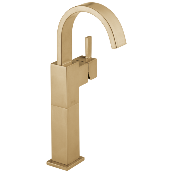 Delta Vero: Single Handle Vessel Bathroom Faucet - / Curve w/o Tab - D6 / Standard