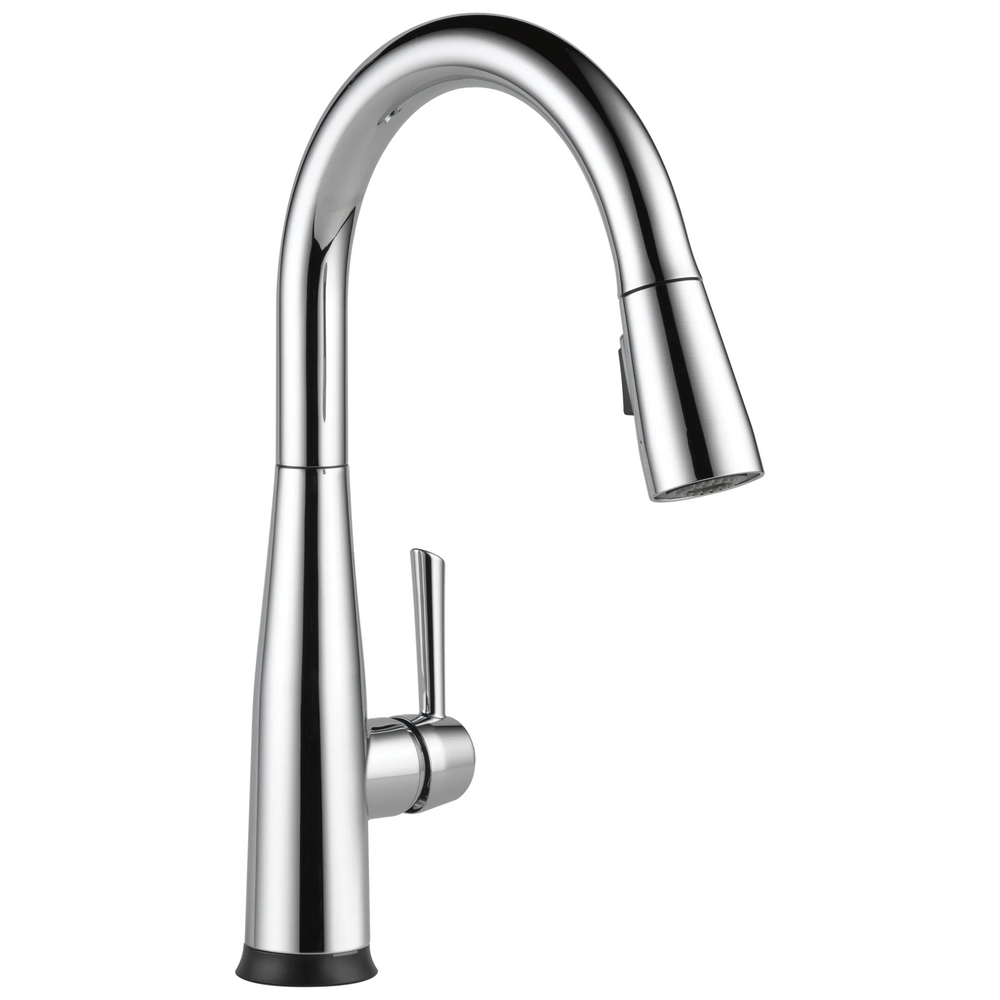 Delta Essa: Single Handle Pull-Down Kitchen Faucet with Touch2O Technology - / Curve w/o Tab
