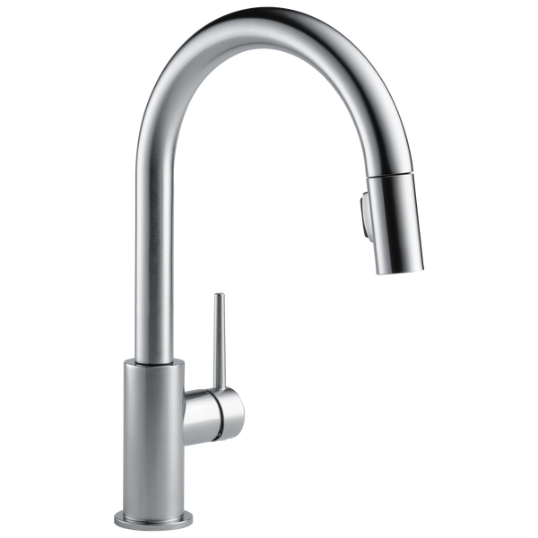 Delta Trinsic: Single Handle Pull-Down Kitchen Faucet - / Curve w/o Tab - D6 / Stan