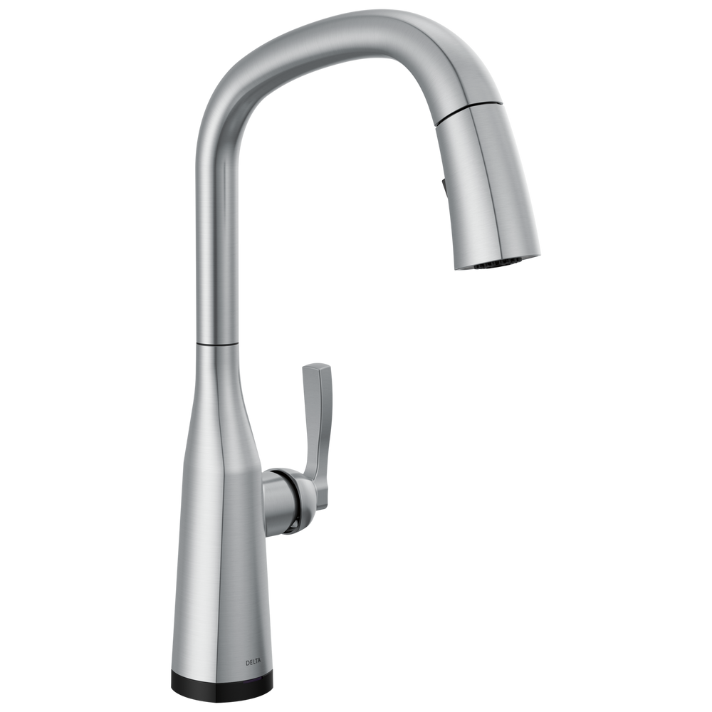 Delta Stryke: Single Handle Pull-Down Kitchen Faucet with Touch2O Technology - Lumicoat Arctic Stain