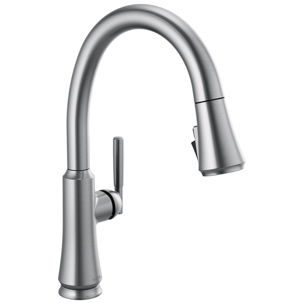 Delta Coranto: Single Handle Pull-Down Kitchen Faucet - / Curve w/o Tab - D6 / Stan