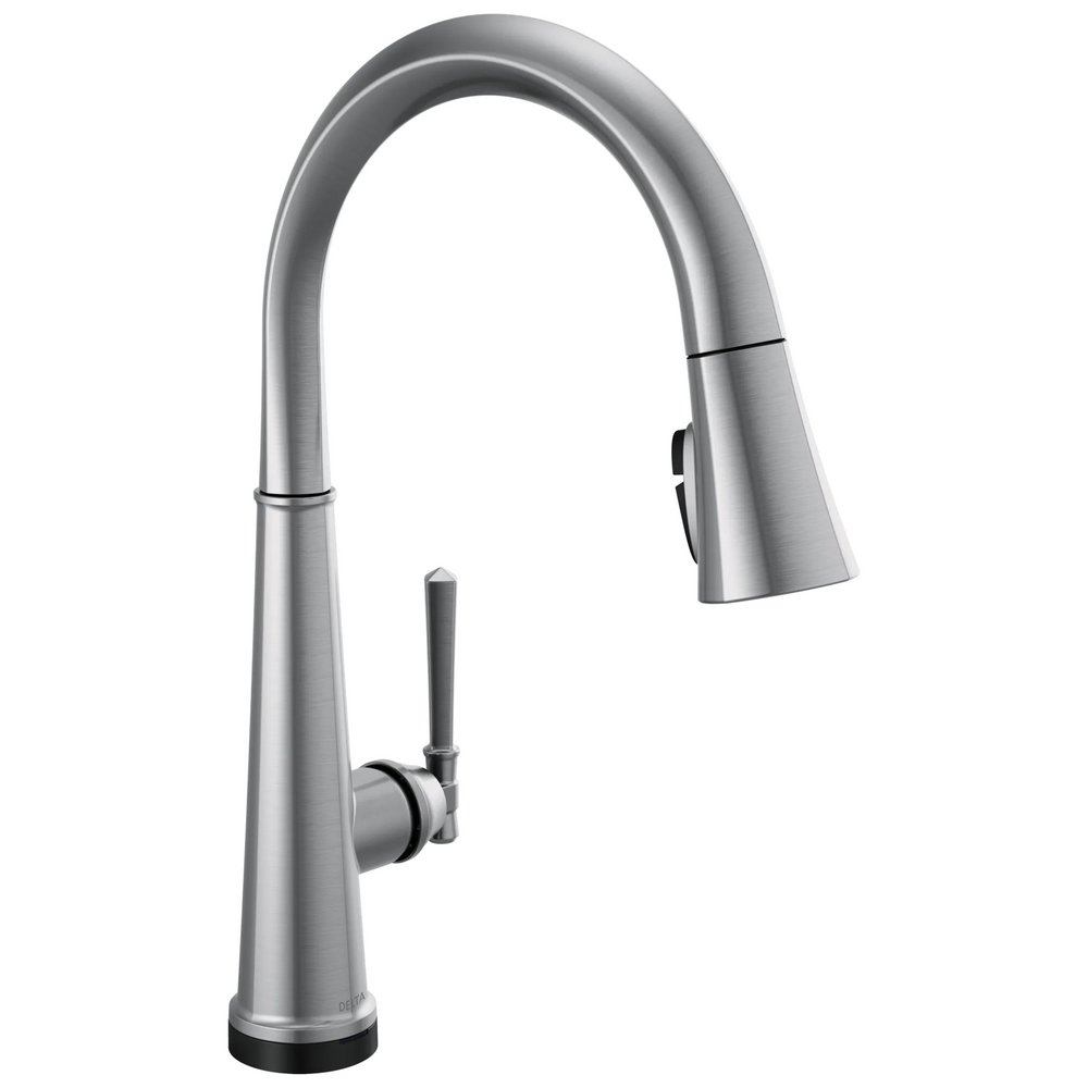 Delta Emmeline: Touch2O Technology Kitchen Faucet with Touchless Technology - Lumicoat Arctic Stainl